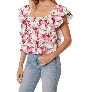 $310 NWT Misa 'Karma' Top in Spring Fuchsia